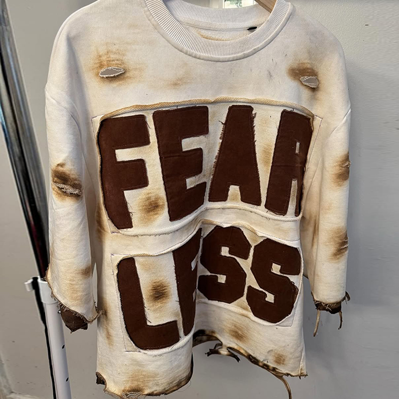hongfeng produces mens t shirts casual with unique canvas applique design for trendy style.
